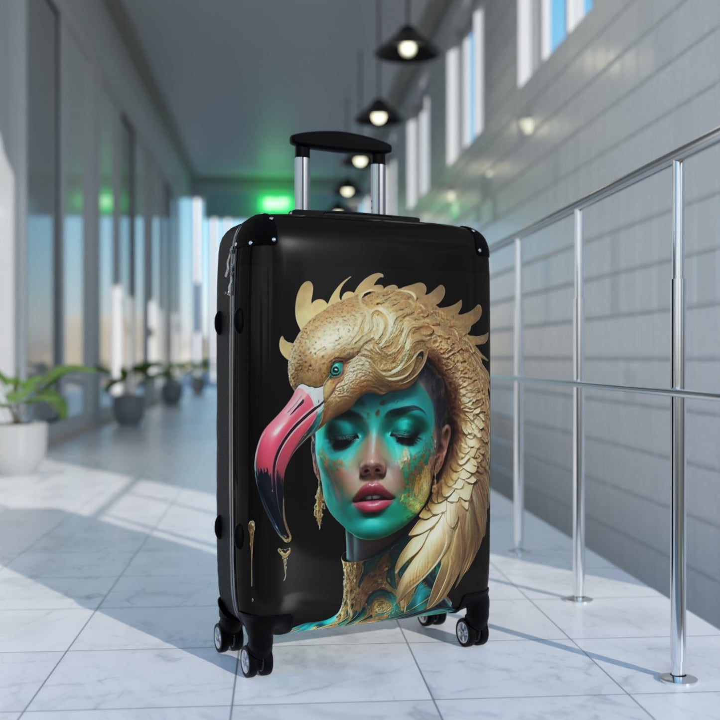 PLUSH BOY FLAMINGO CROWN SUITCASE