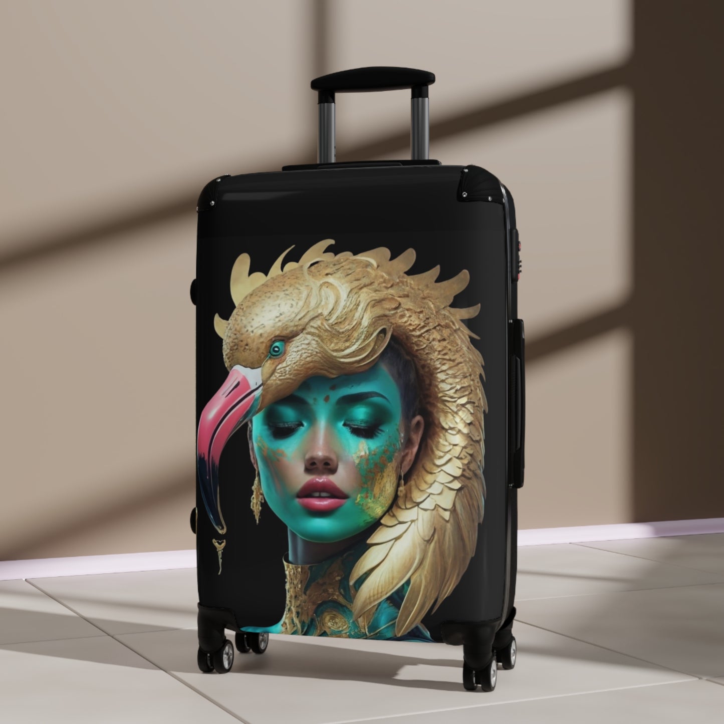 PLUSH BOY FLAMINGO CROWN SUITCASE