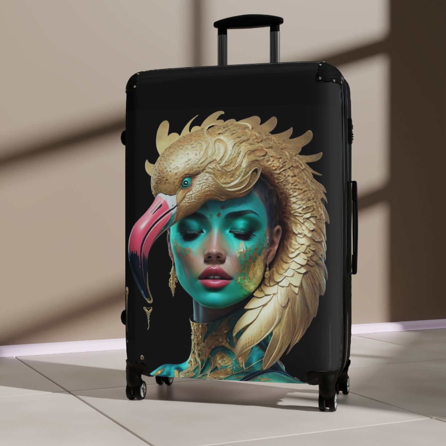 PLUSH BOY FLAMINGO CROWN SUITCASE
