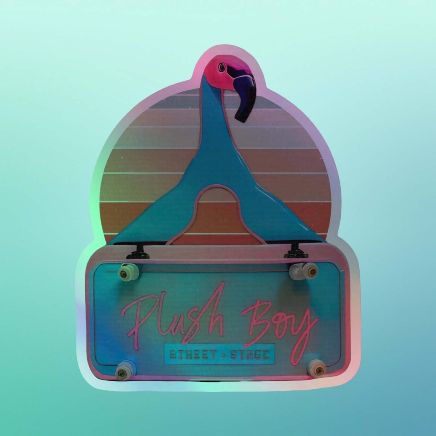 PLUSH BOY FLAMINGO HOLOGRAPHIC STICKERS