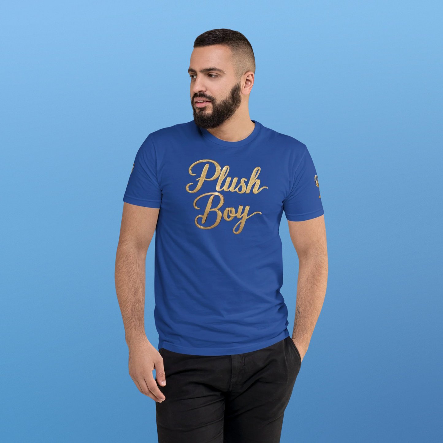 PLUSH BOY GOLD LOGO BLEU TEE