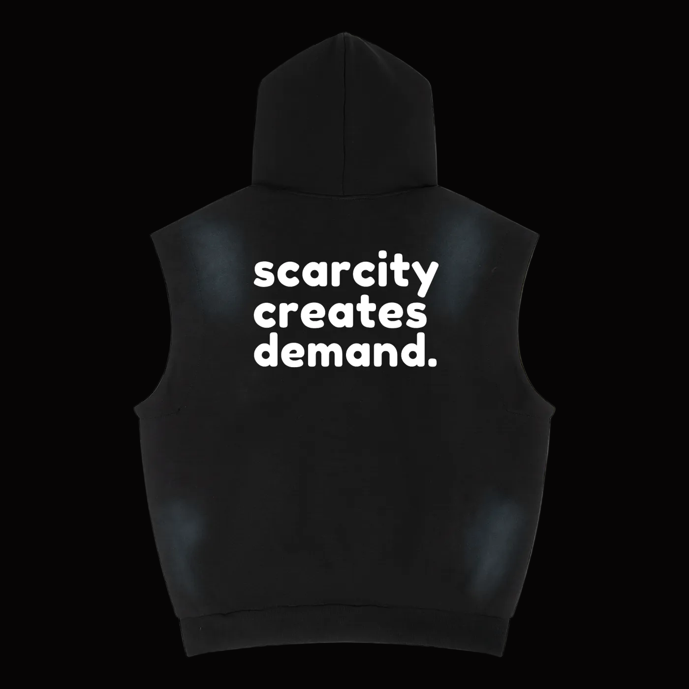 SCARCITY CREATES DEMAND Vintage Wash Sun Fade Sleeveless Hoodie