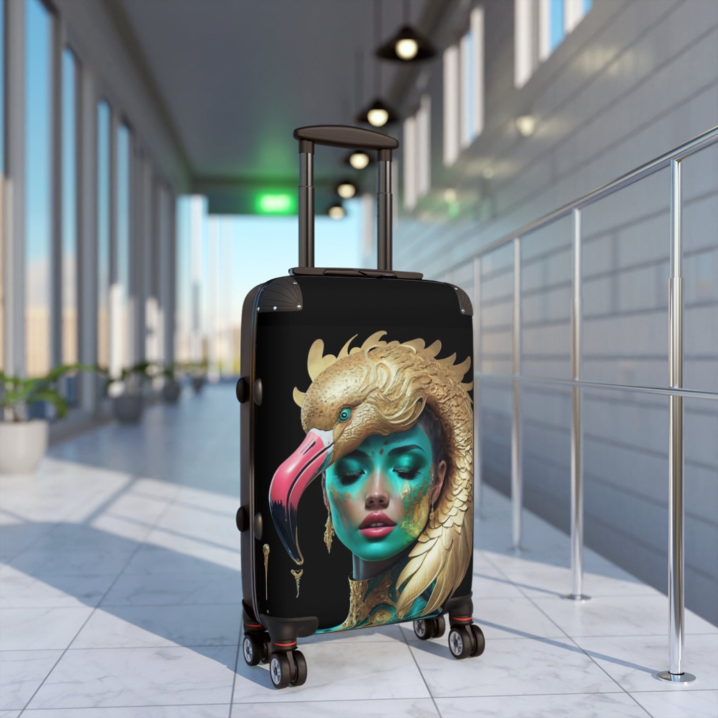 PLUSH BOY FLAMINGO CROWN SUITCASE