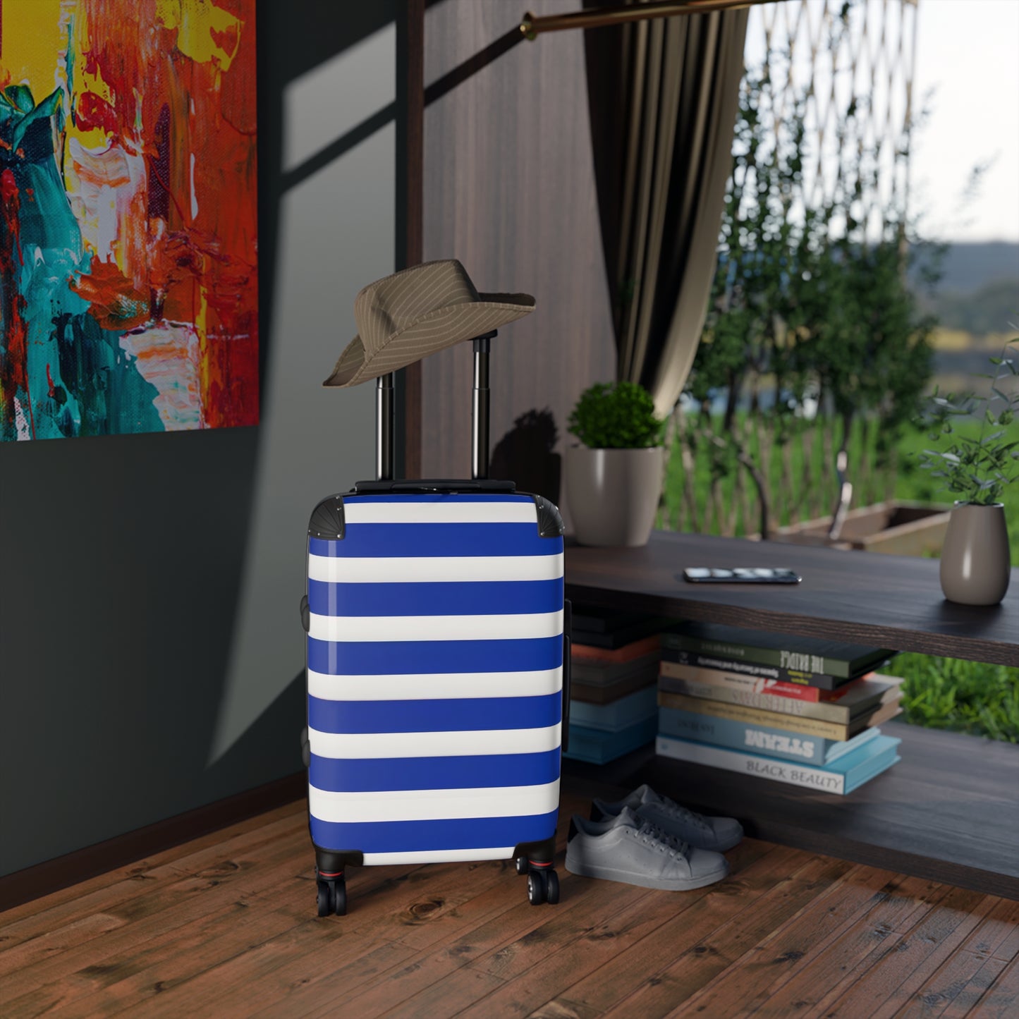 PLUSH BOY NAUTICAL SUITCASE STRIPE SUITCASE