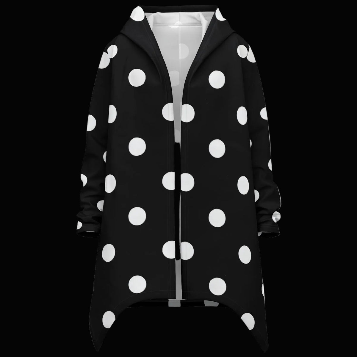 BLACK POLKA DOTS Heavyweight Elongated Cloak
