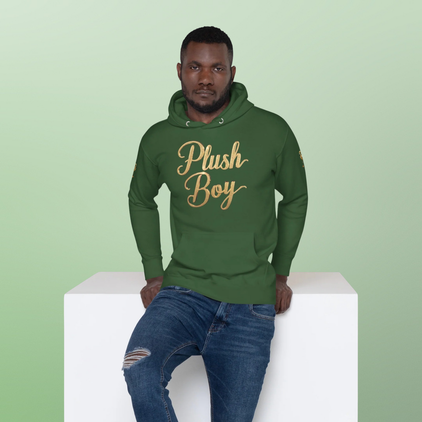 PLUSH BOY GOLD LOGO GRASS HOODIE