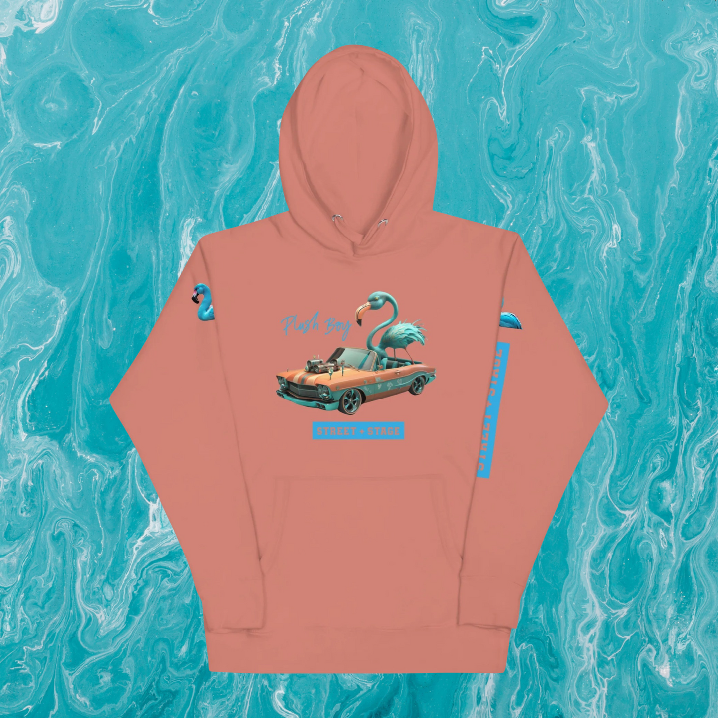 PLUSH BOY STRAWBURRY BLEU FLAMIGO LOW RIDER HOODIE