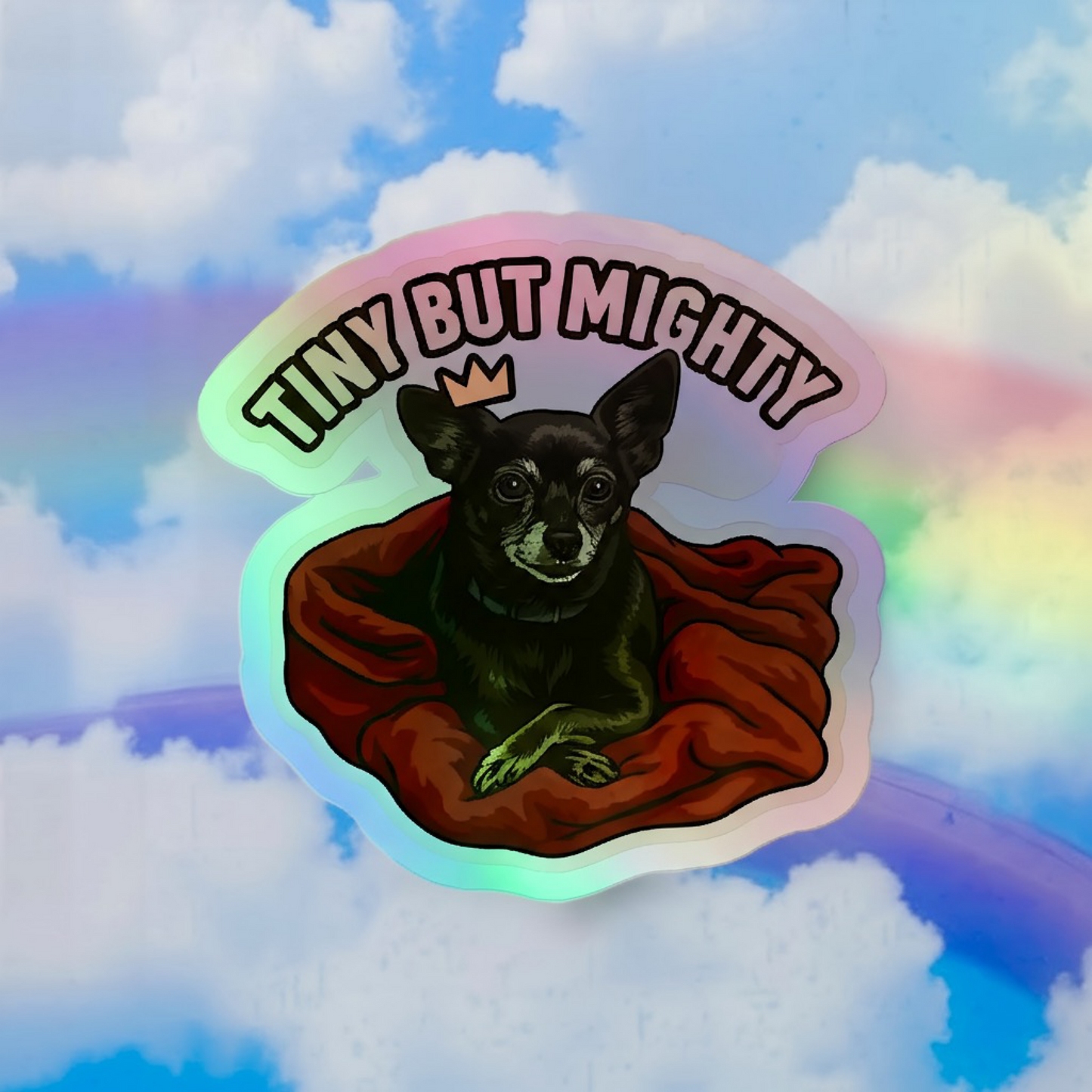TINY BUT MIGHTY CHANCE THE DOG STICKER