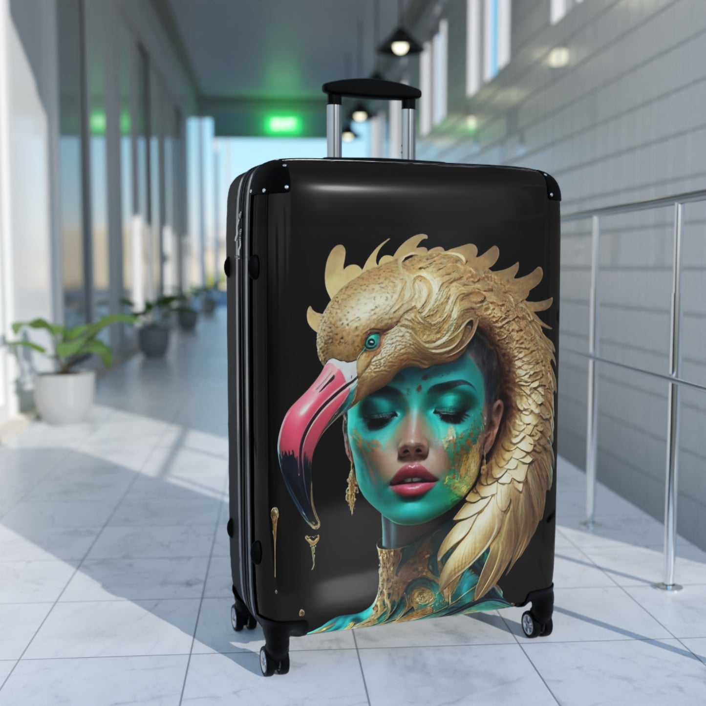 PLUSH BOY FLAMINGO CROWN SUITCASE