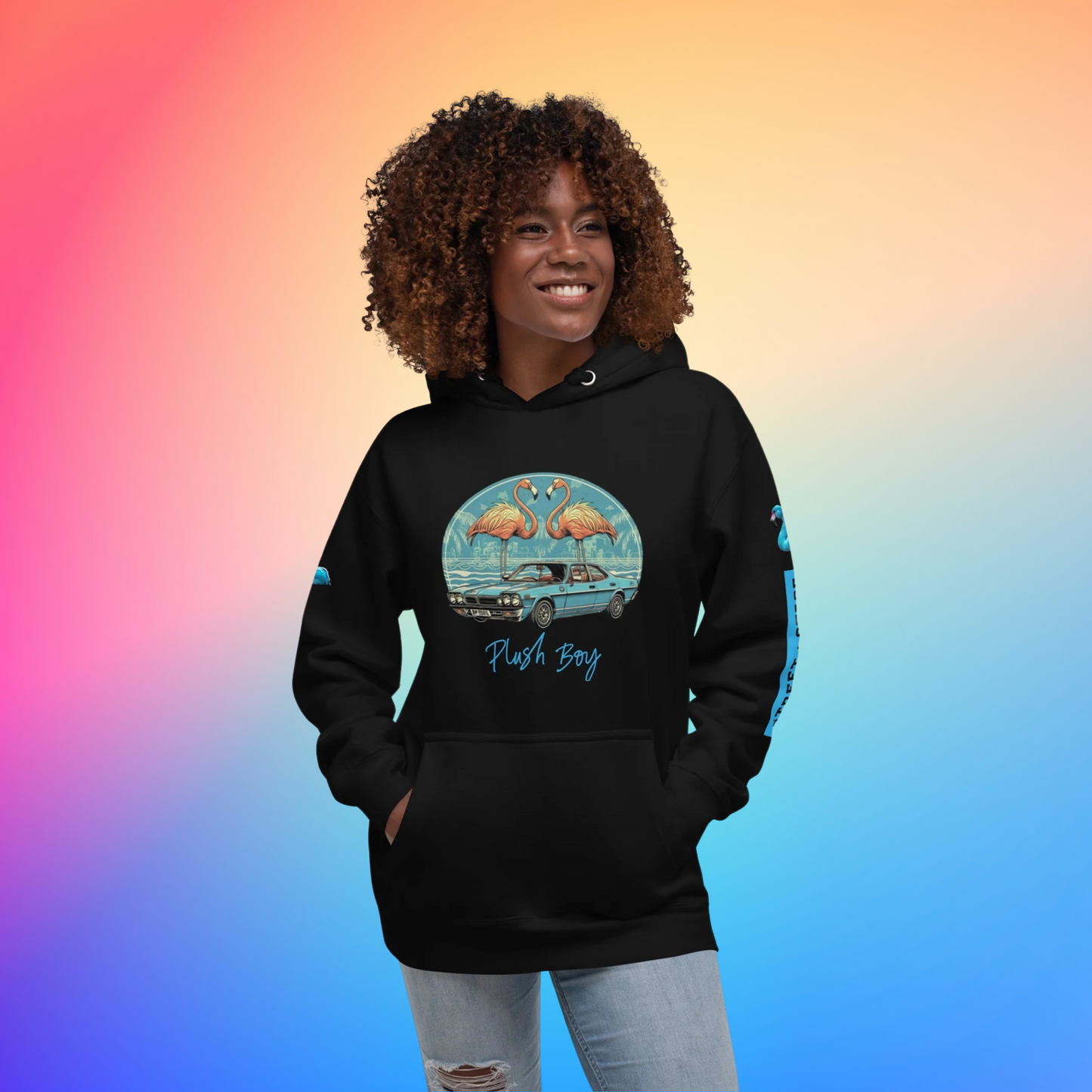 PLUSH BOY RETRO FLAMINGO HOODIE