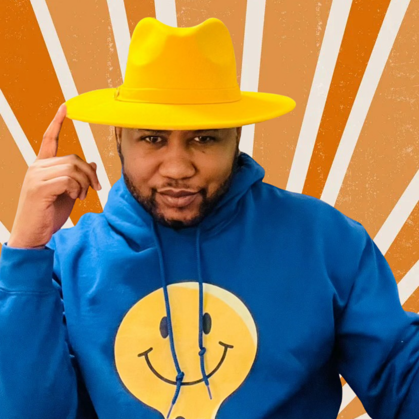 PLUSH BOY BLEUBURRY VAPORS SMILEY FACE HOODIE