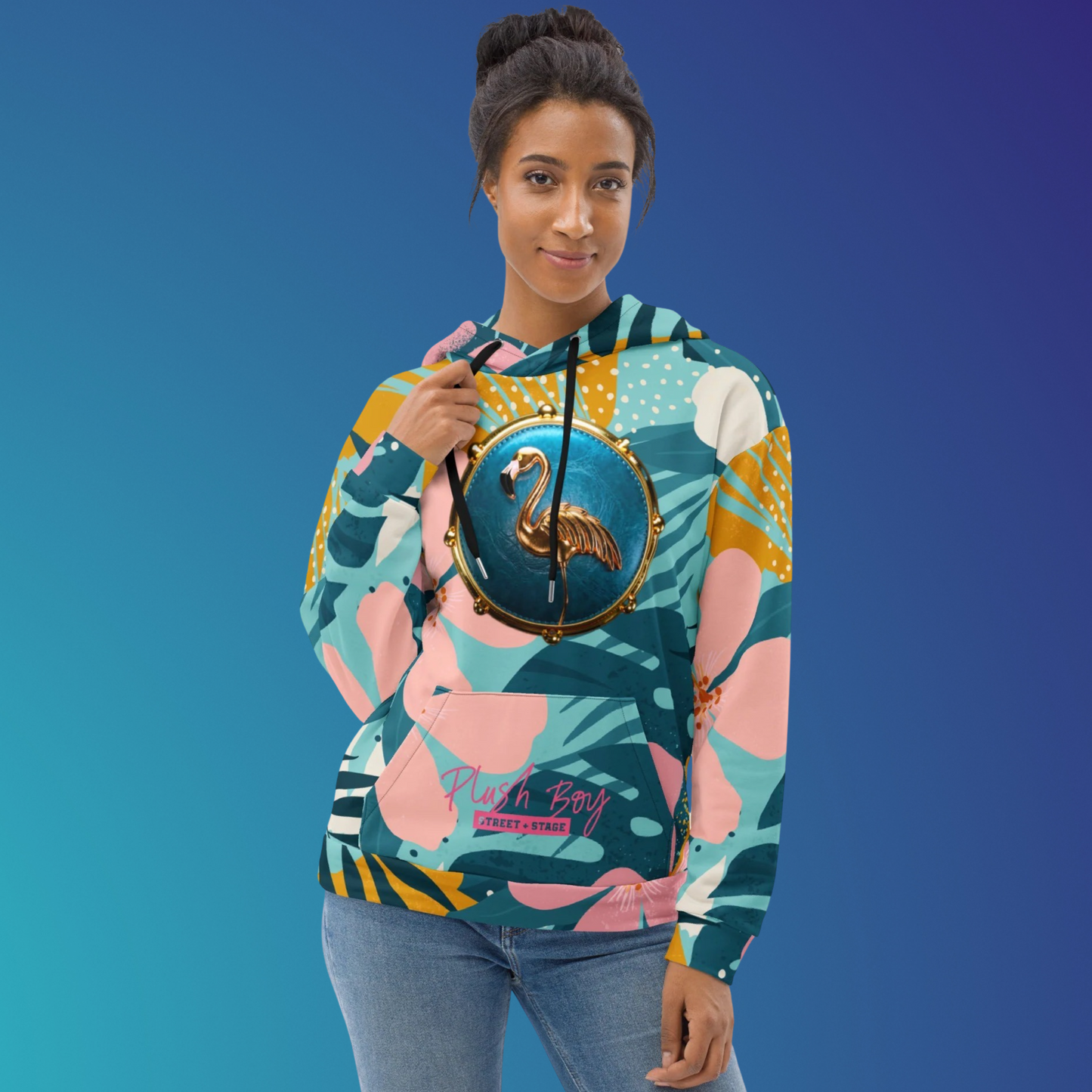 PLUSH BOY MIAMI TWICE FLAMINGO HOODIE