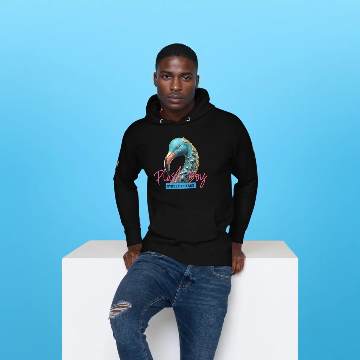 PLUSH BOY BLEU POSH FLAMINGO HOODIE
