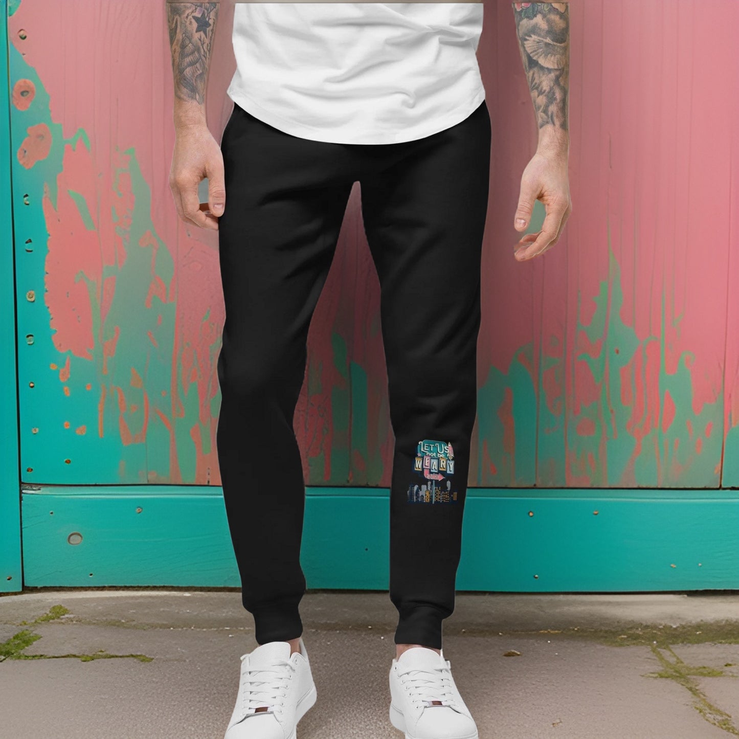 PLUSH BOY BLACKBURRY LET US NOT BE WEARY UNISEX FLEECE SWEATPANTS