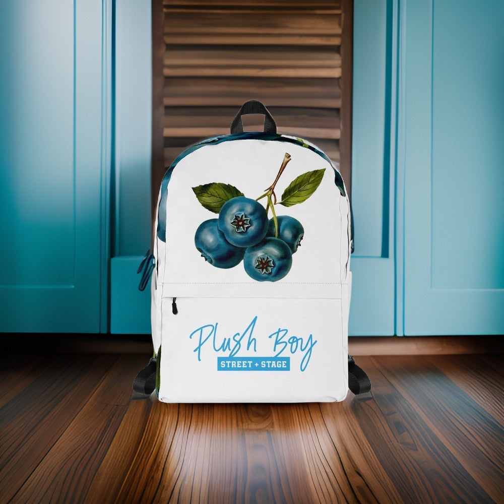 PLUSH BOY WHITE BLEUBERRY BACKPACK