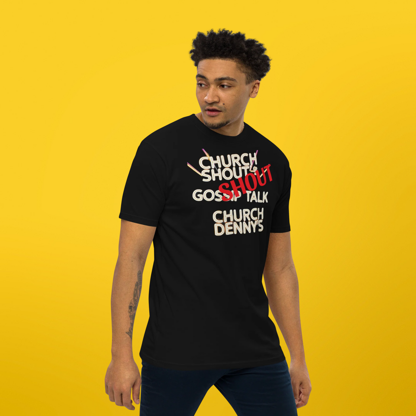 PLUSH BOY CHURCH SHOUT DENNY'S TEE