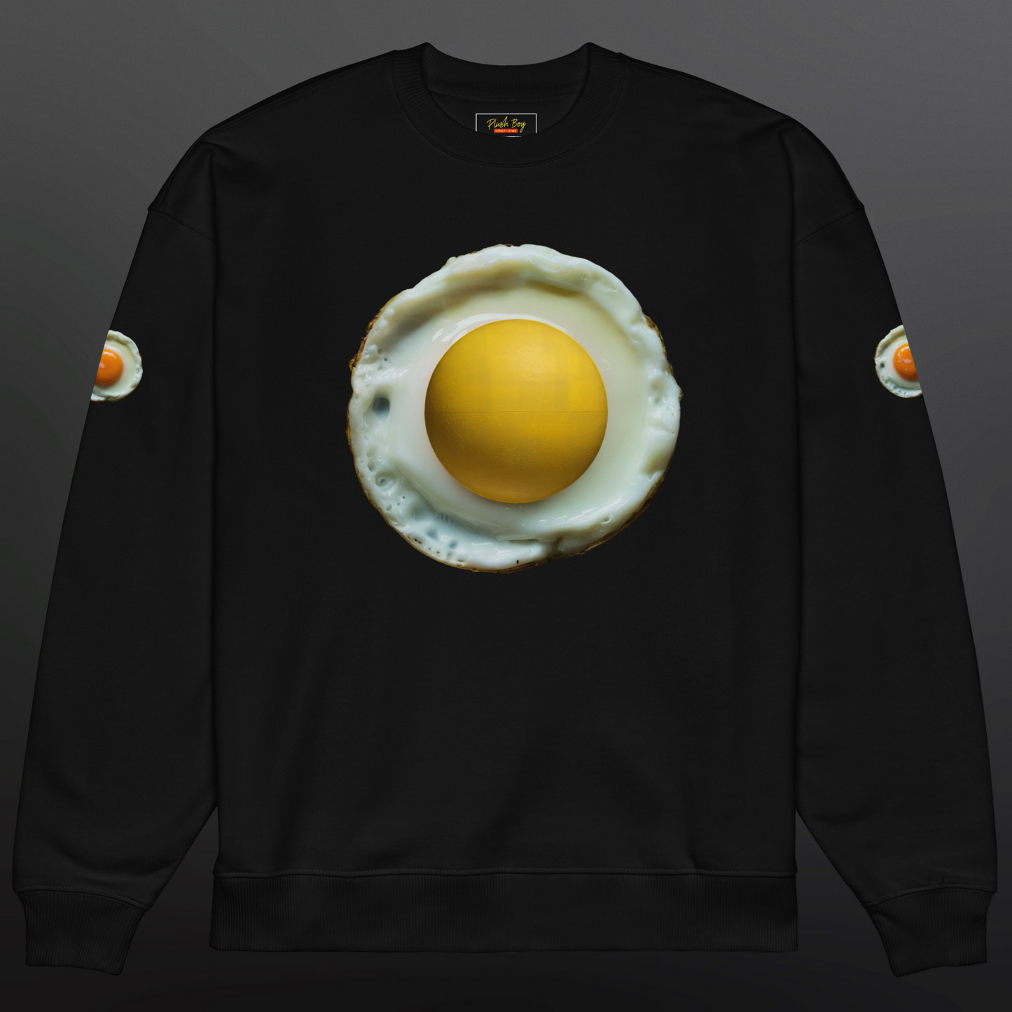 3WD "COOK" BLACK FRIED EGG OVERSIZED SWEATSHIRT