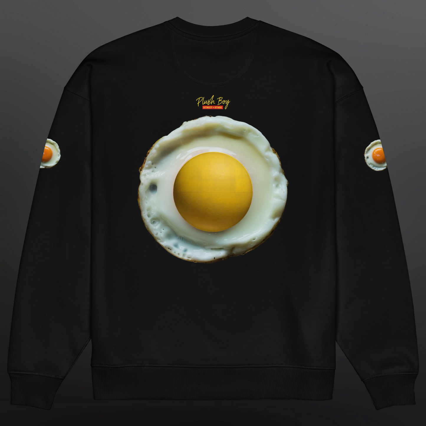 3WD "COOK" BLACK FRIED EGG OVERSIZED SWEATSHIRT