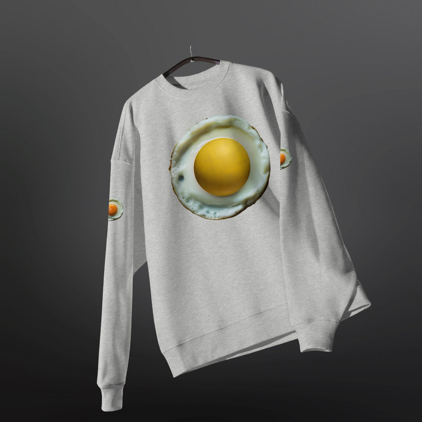 3WD "COOK" BLACK FRIED EGG OVERSIZED SWEATSHIRT
