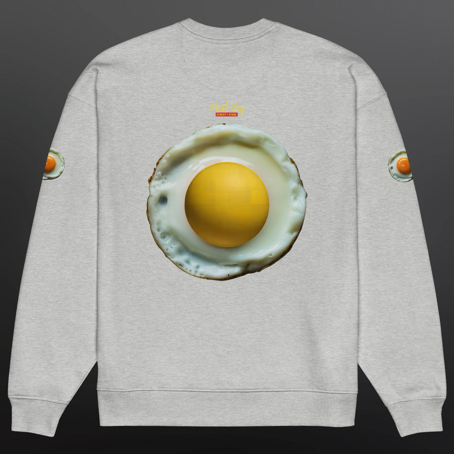 3WD "COOK" BLACK FRIED EGG OVERSIZED SWEATSHIRT