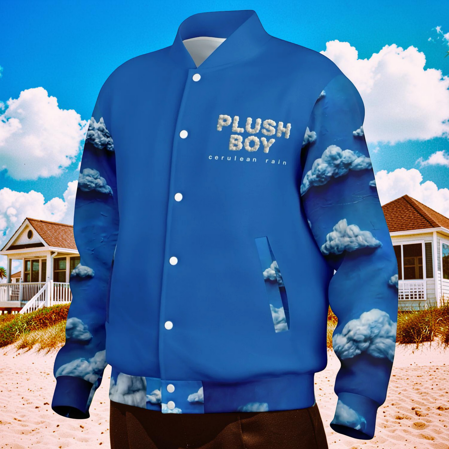 CERULEAN RAIN Baseball Jacket