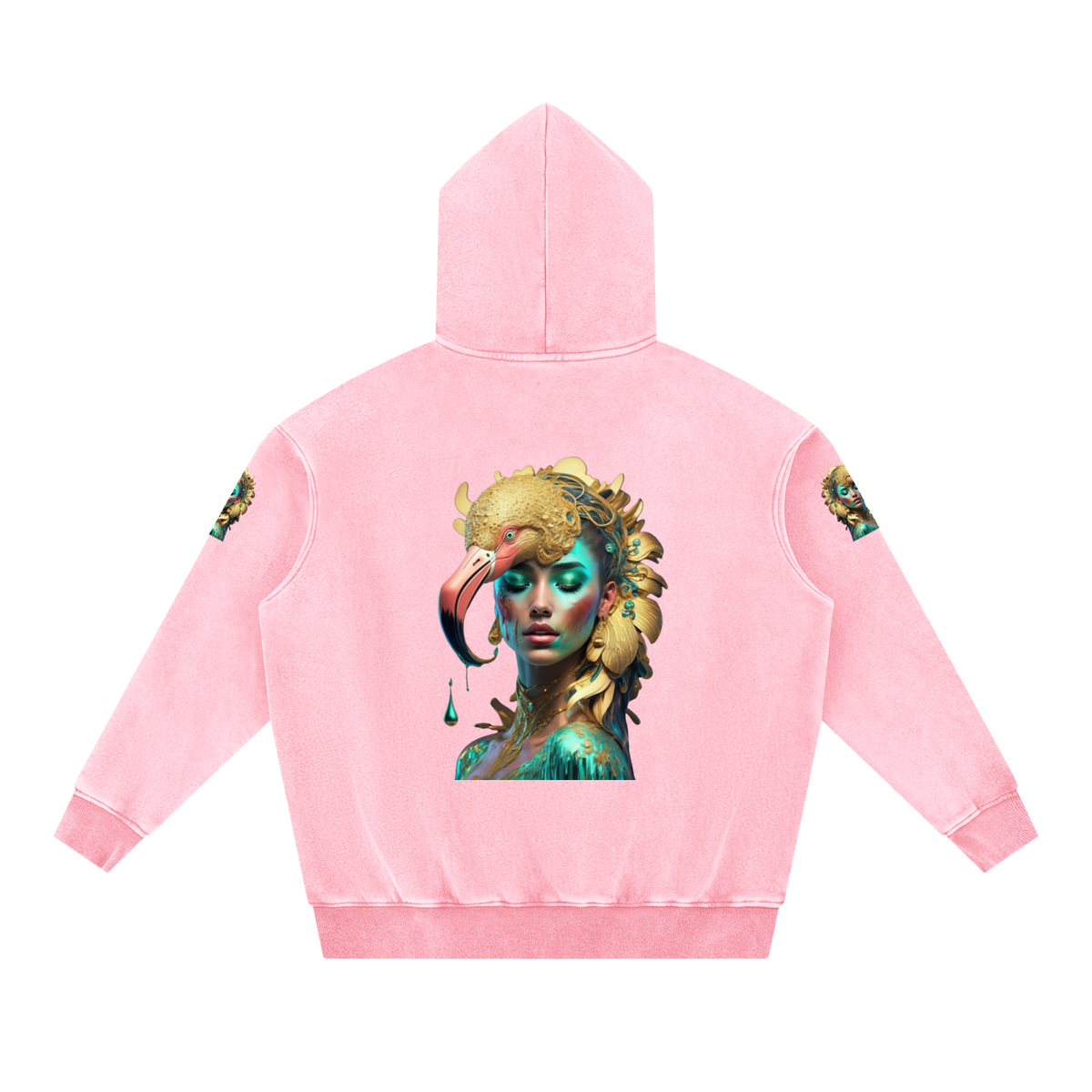 PLUSH BOY MASCOT PINK Snow Wash Fleece Oversize Hoodie