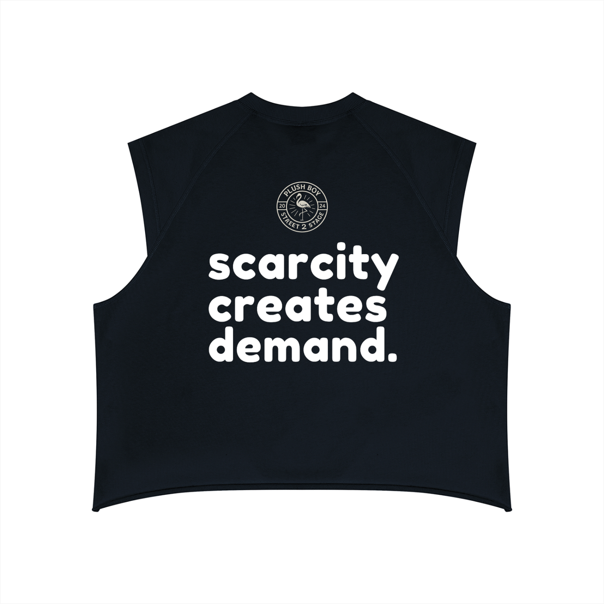 SCARCITY CREATES DEMAND Boxy Raw Hem Tank Top