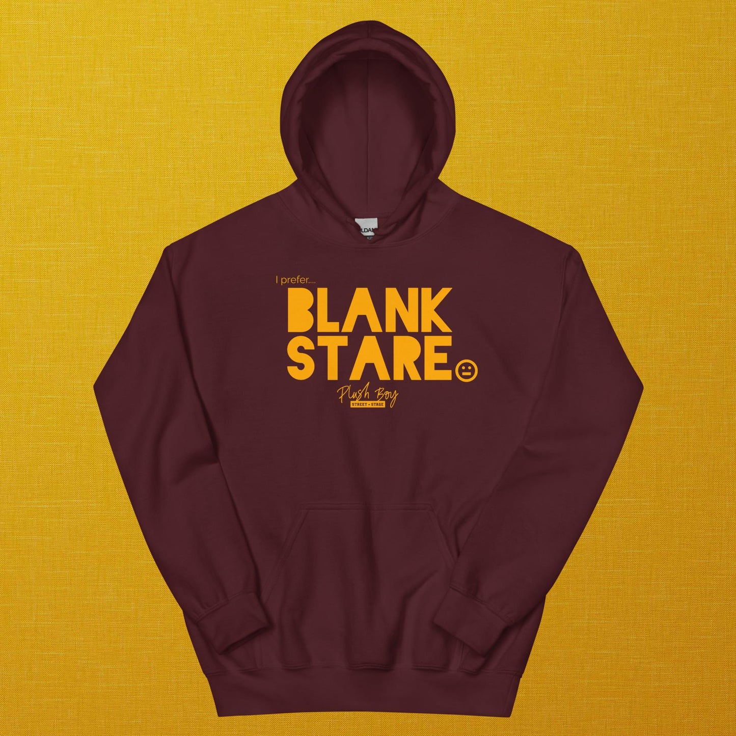 PLUSH BOY BLANK STARE BLACKBURRY MUSTARD HOODIE