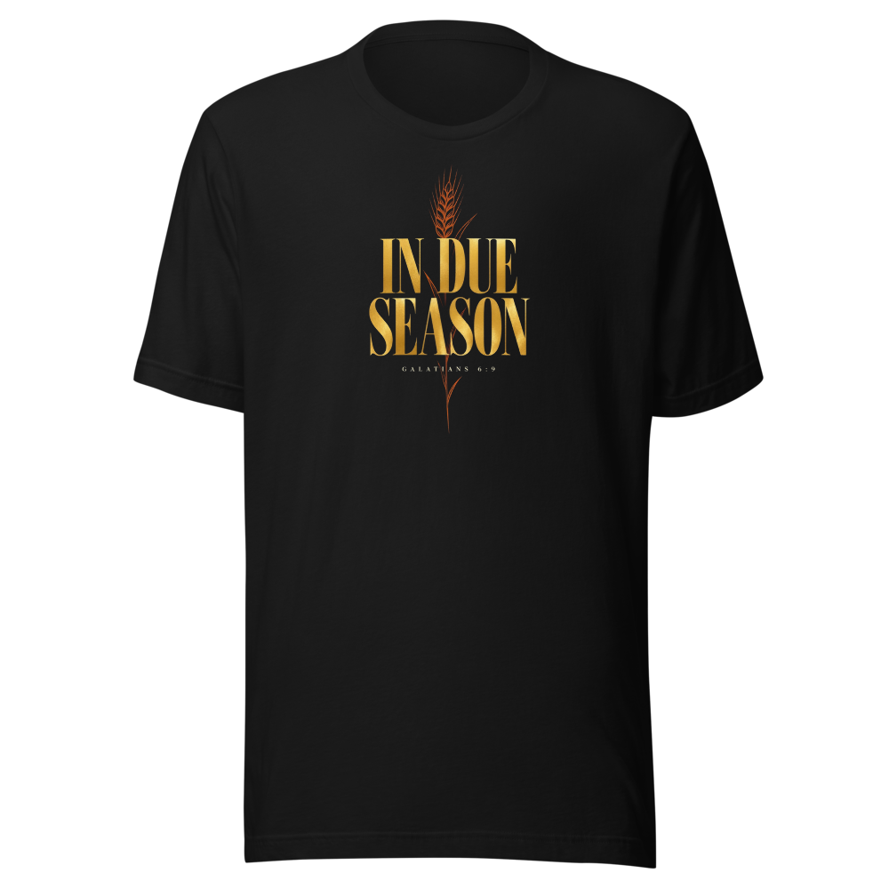 In Due Season Gold Wheat Tee - Black