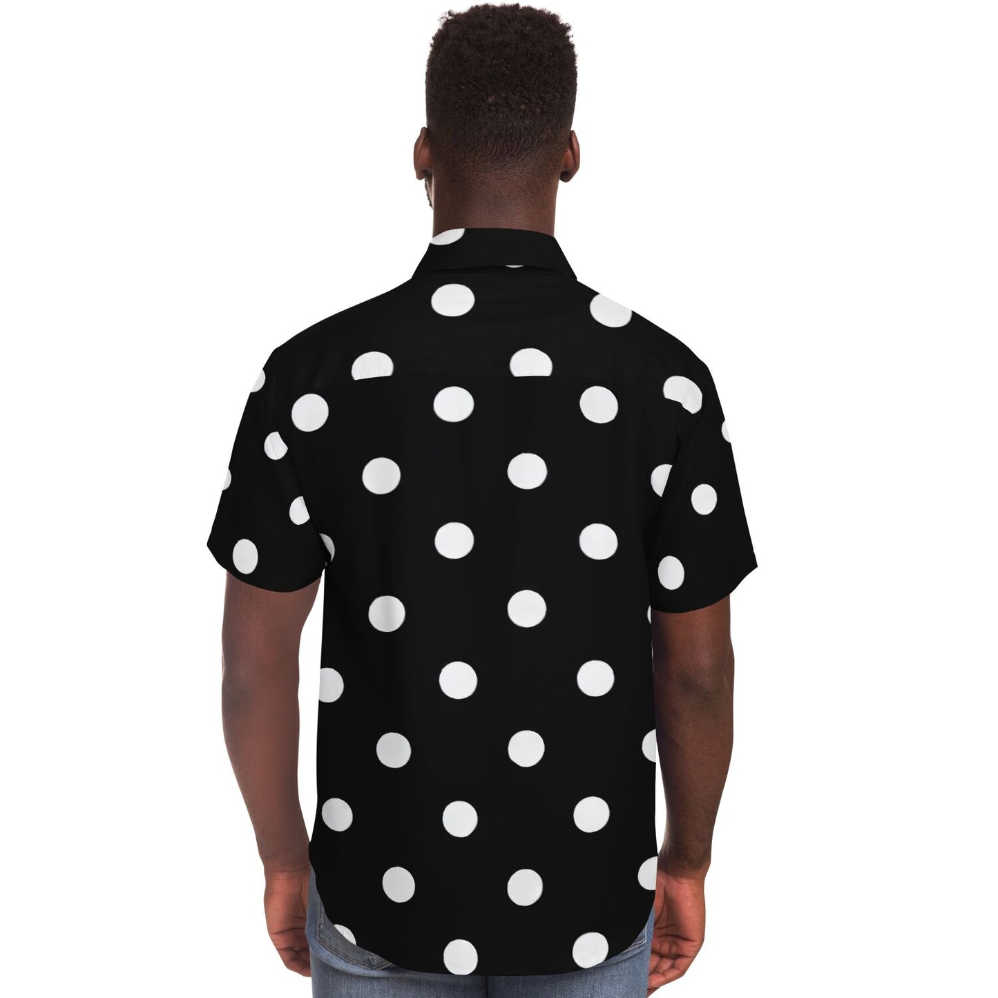 POLKA DOT Short Sleeve Button Down Shirt