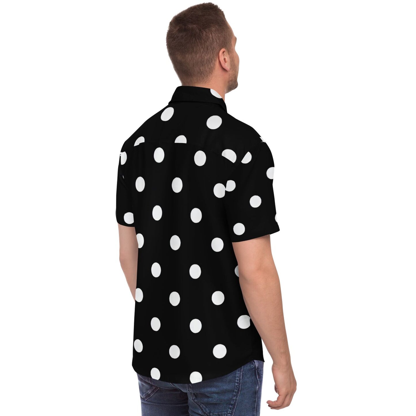 POLKA DOT Short Sleeve Button Down Shirt