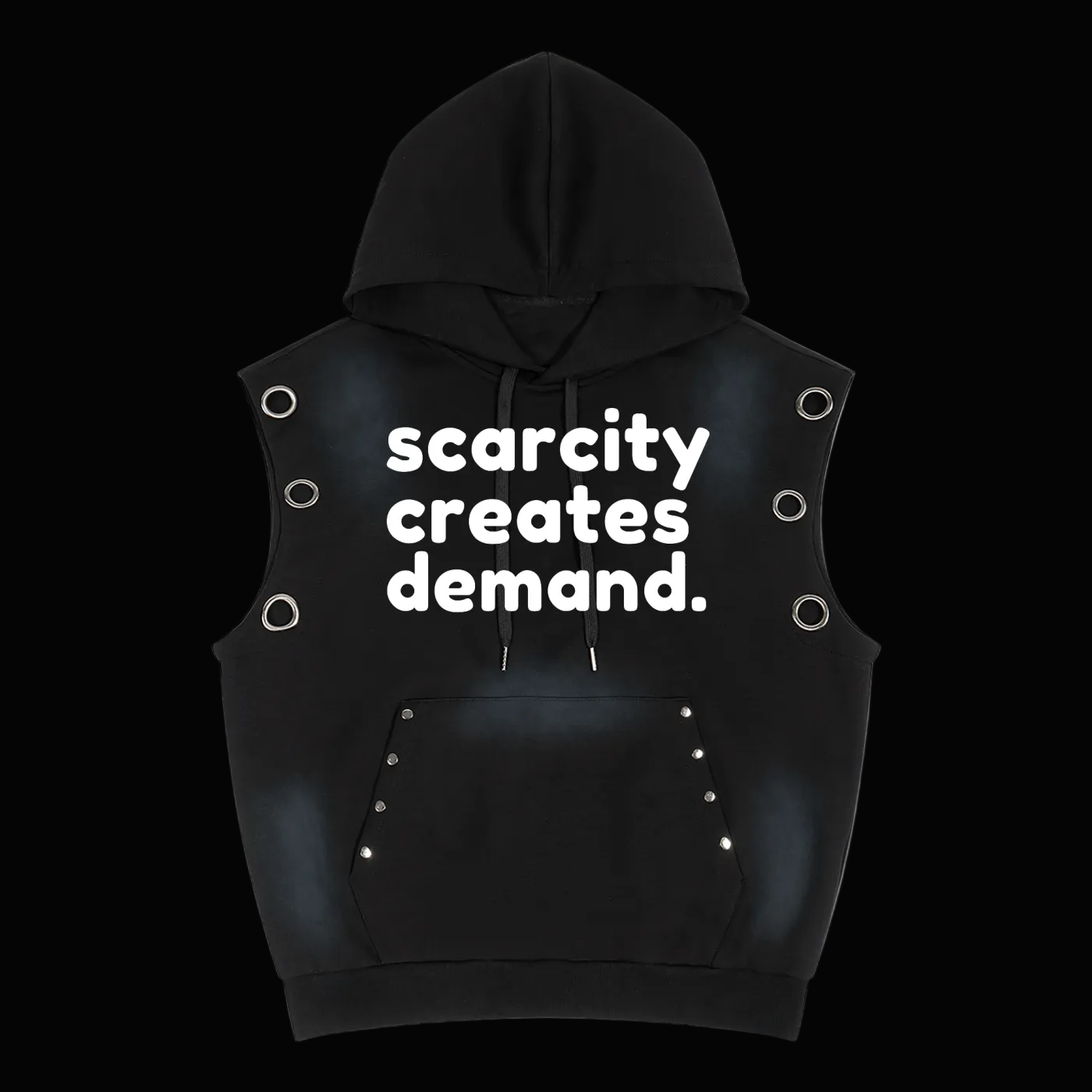 SCARCITY CREATES DEMAND Vintage Wash Sun Fade Sleeveless Hoodie