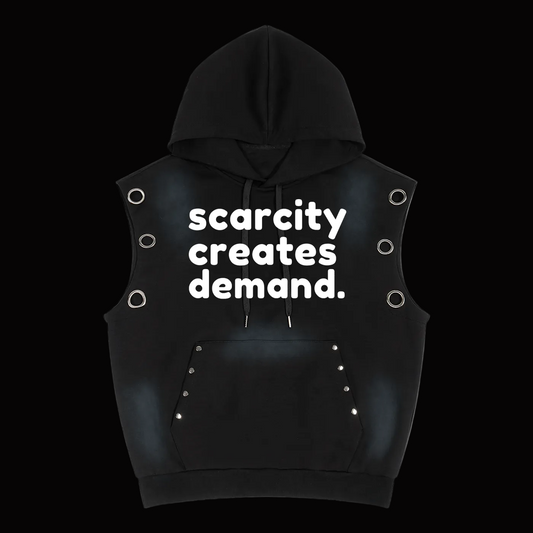 SCARCITY CREATES DEMAND Vintage Wash Sun Fade Sleeveless Hoodie
