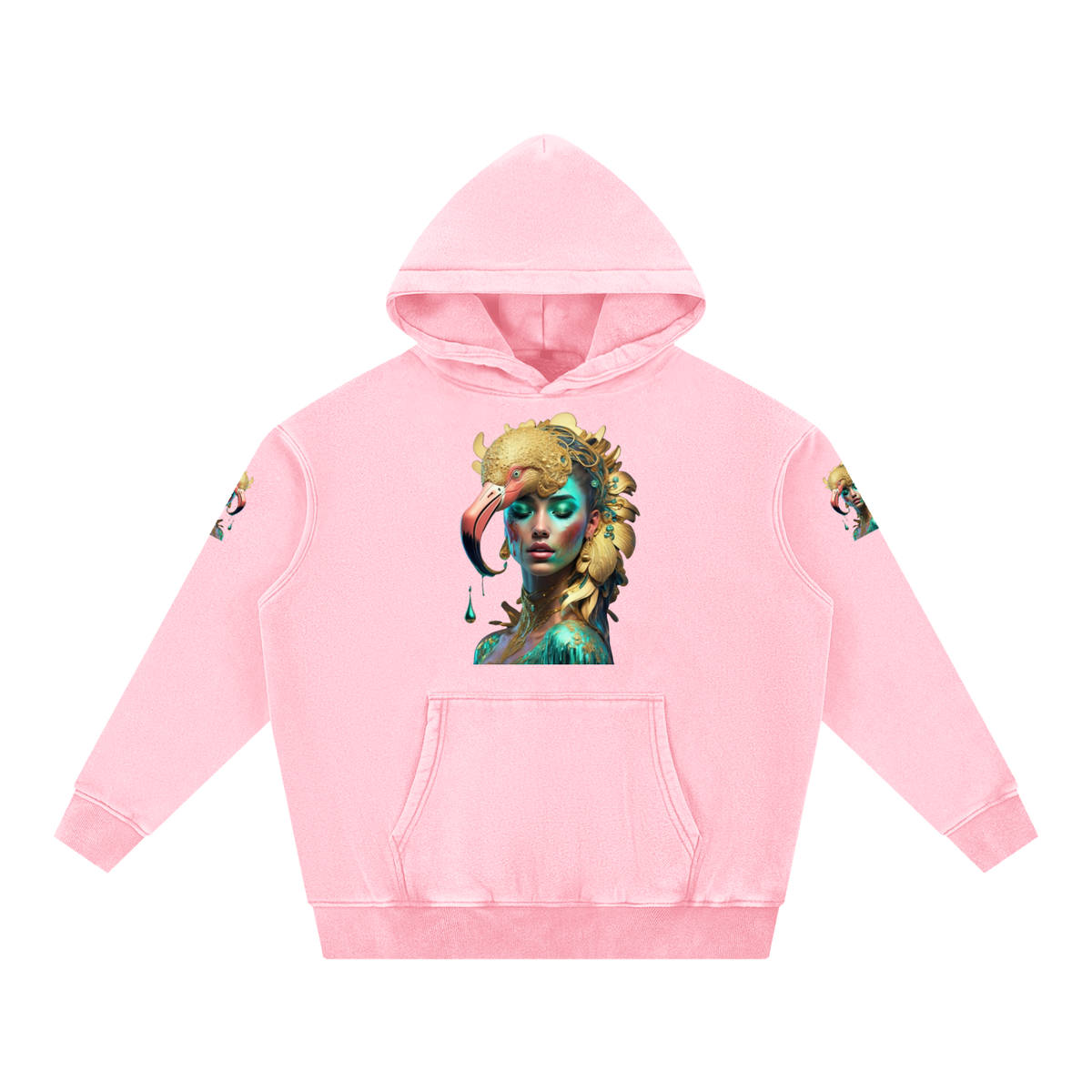 PLUSH BOY MASCOT PINK Snow Wash Fleece Oversize Hoodie