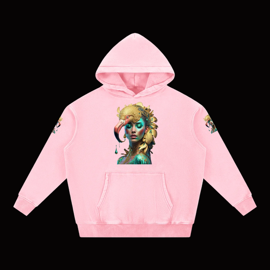 PLUSH BOY MASCOT PINK Snow Wash Fleece Oversize Hoodie
