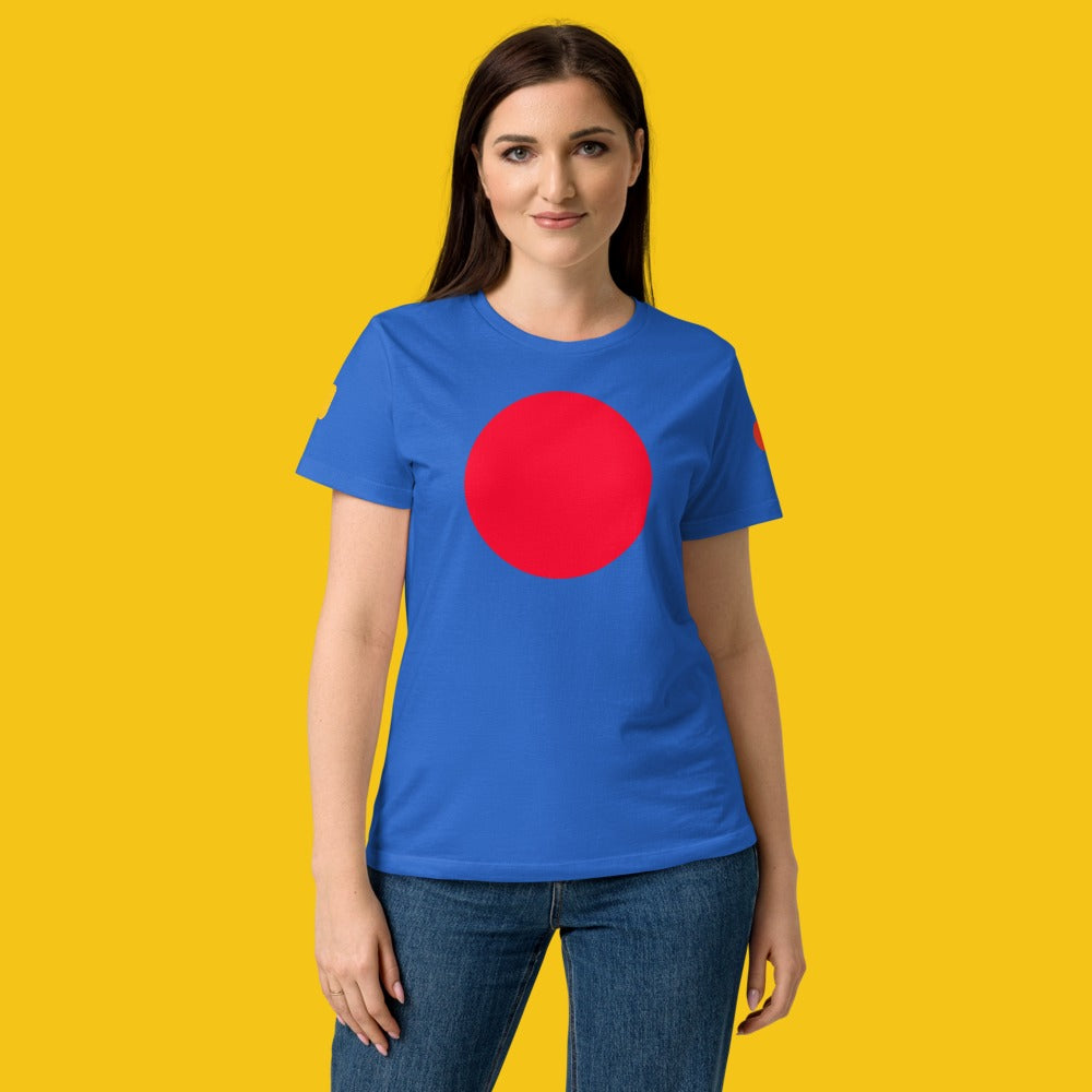 3WD Bleu Japan women's relaxed tee, royal, model front