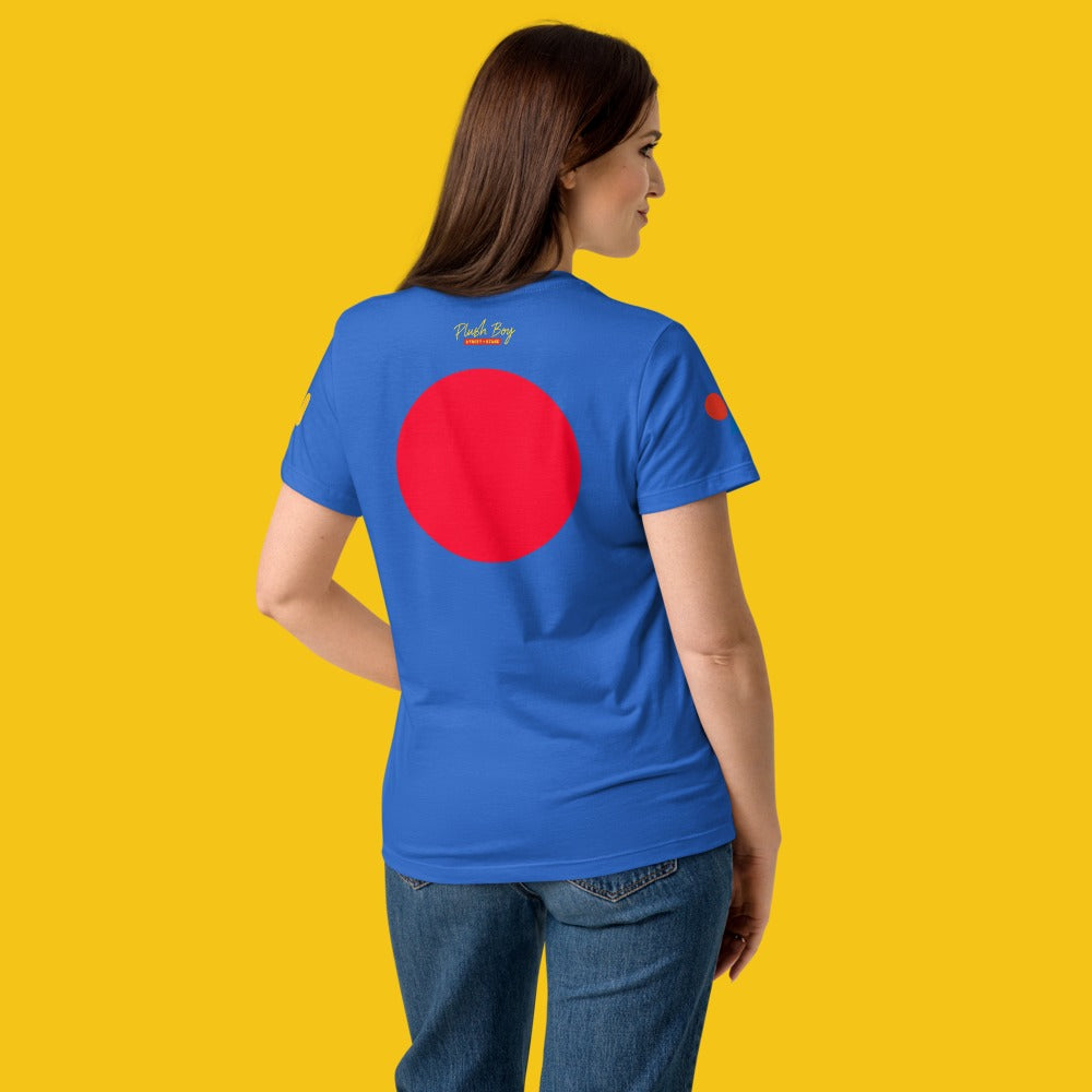 3WD Bleu Japan women's relaxed tee, royal, model back