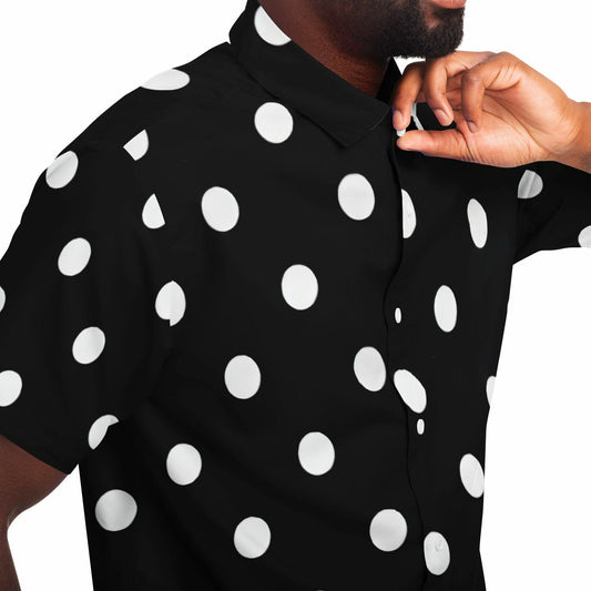 POLKA DOT Short Sleeve Button Down Shirt