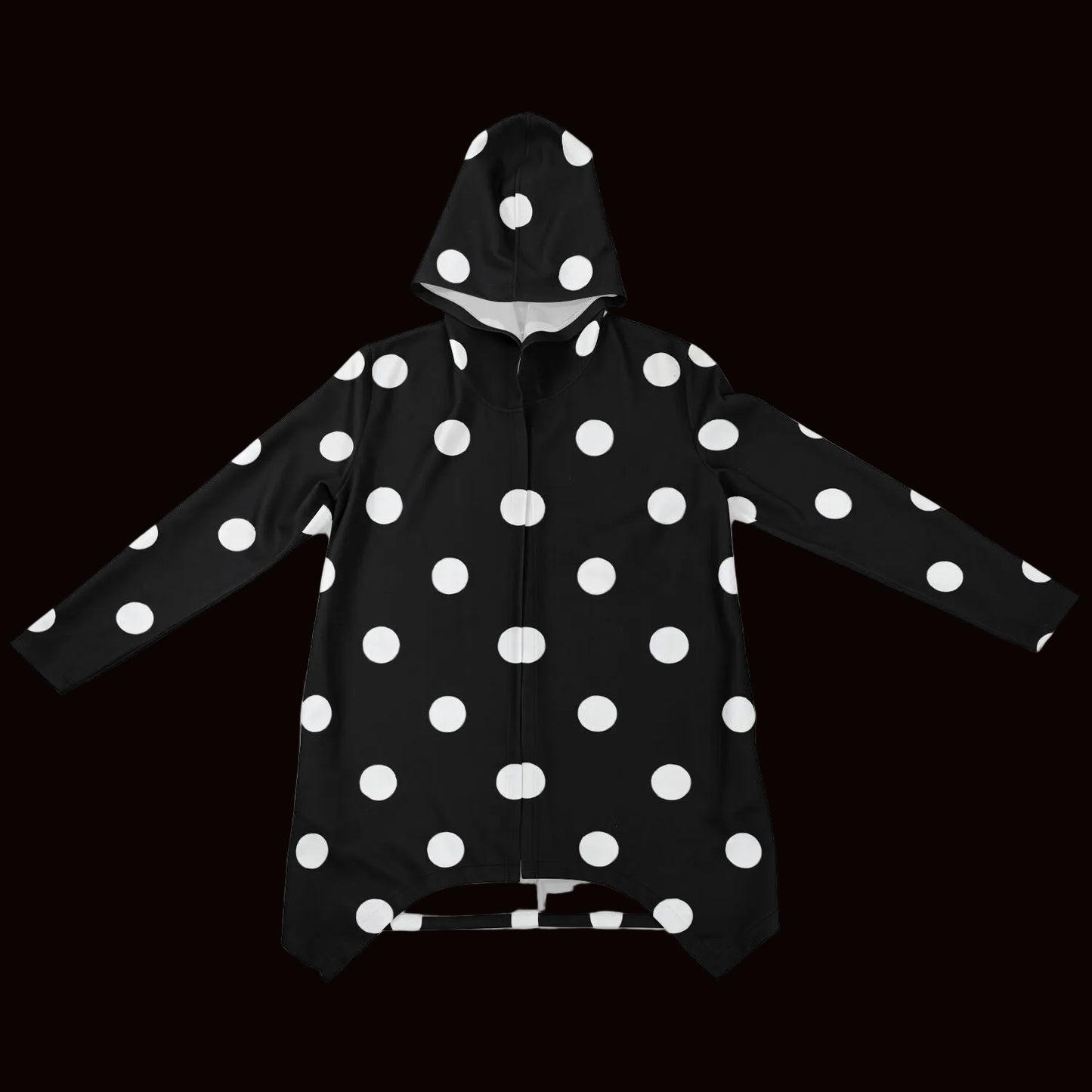BLACK POLKA DOTS Heavyweight Elongated Cloak