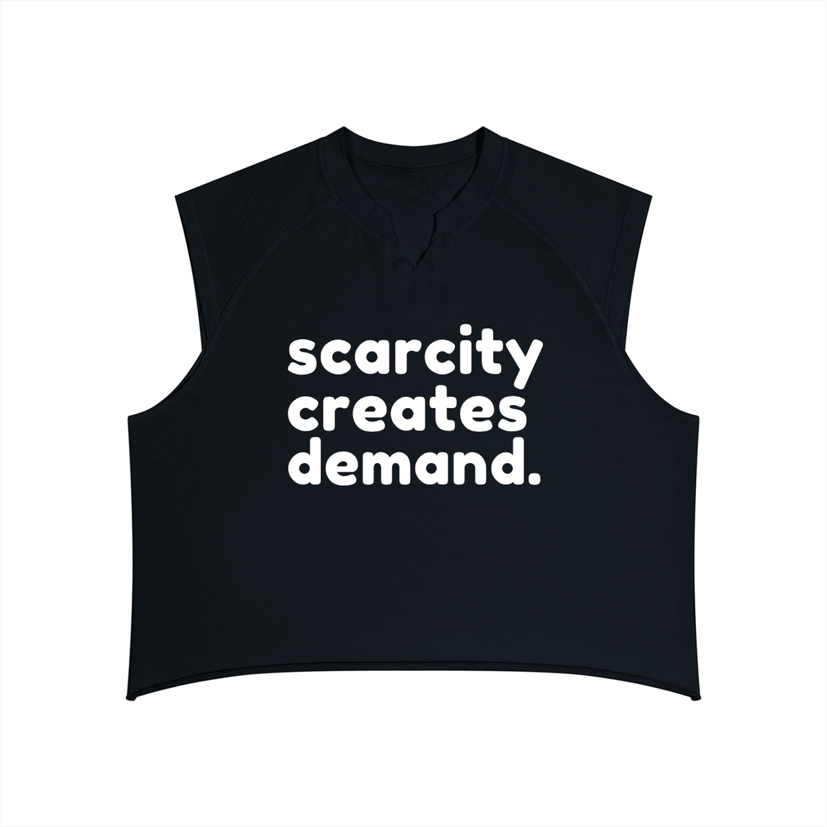 SCARCITY CREATES DEMAND Boxy Raw Hem Tank Top