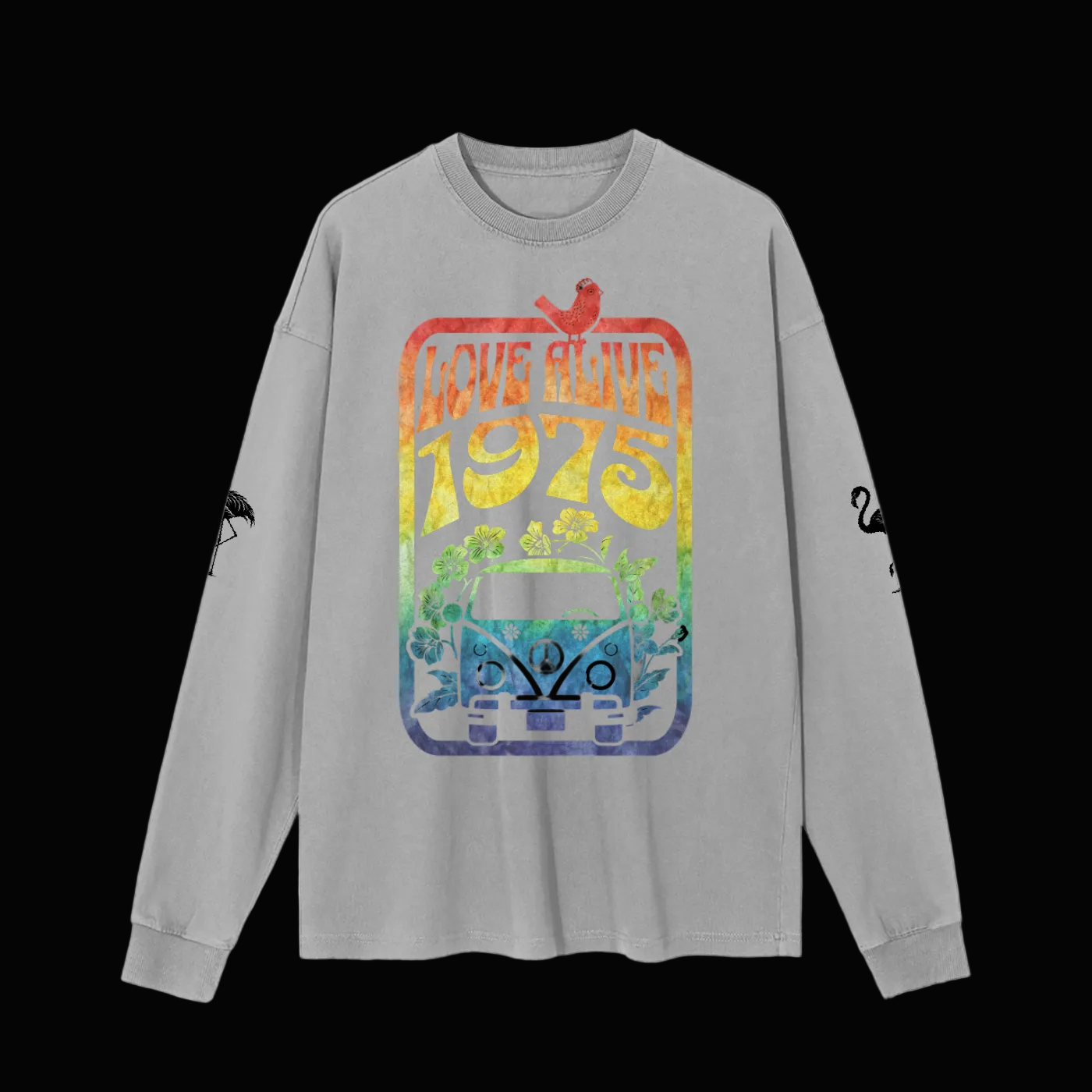 LOVE ALIVE 1975 Vintage Washed Long Sleeve T-Shirt
