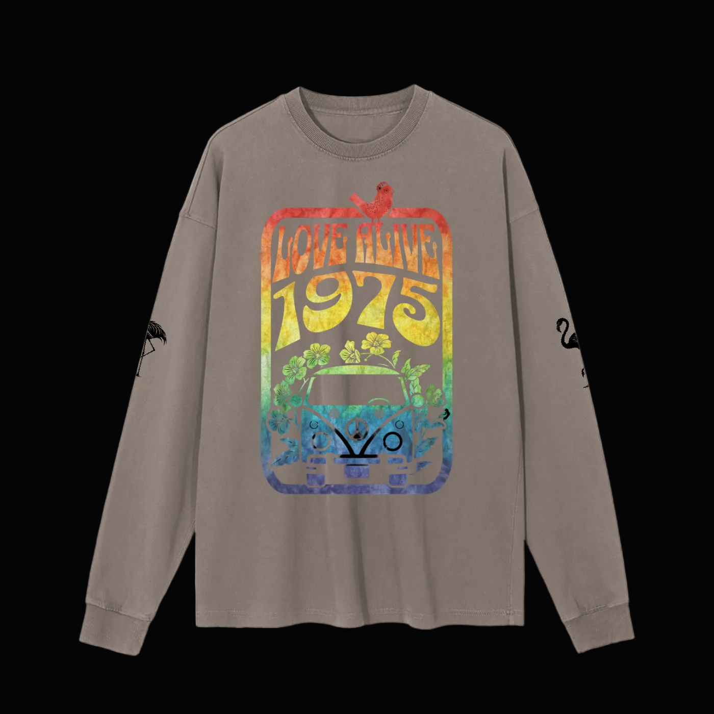 LOVE ALIVE 1975 Vintage Washed Long Sleeve T-Shirt