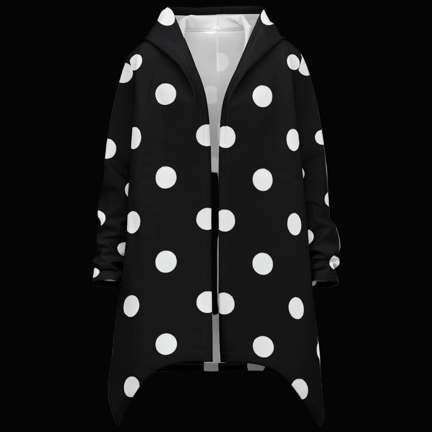 BLACK POLKA DOTS Heavyweight Elongated Cloak