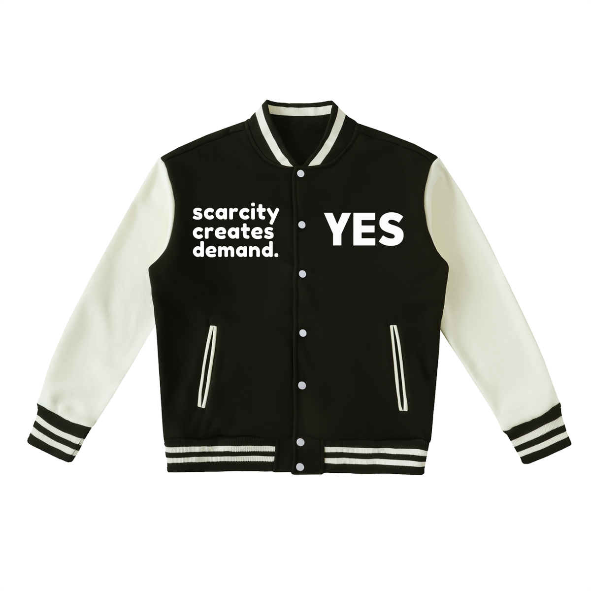 Two-Tone Fleeced Varsity Jacket