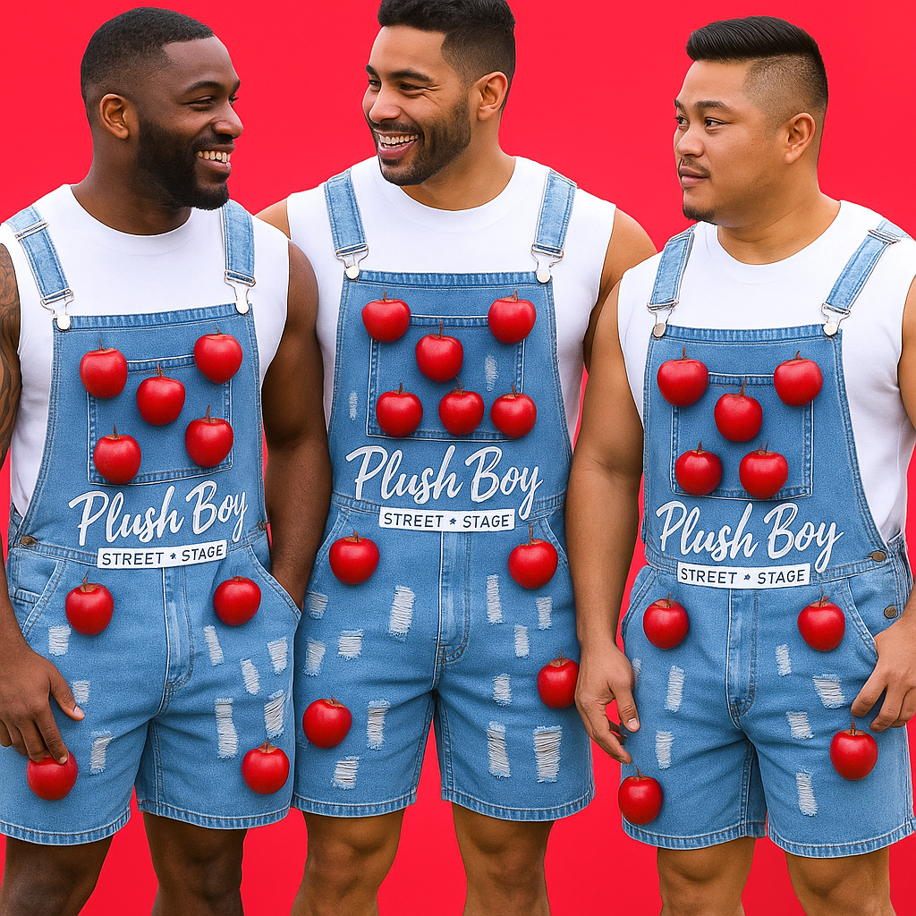 APPLE DAPPLE OVERALL JEANS SHORTS