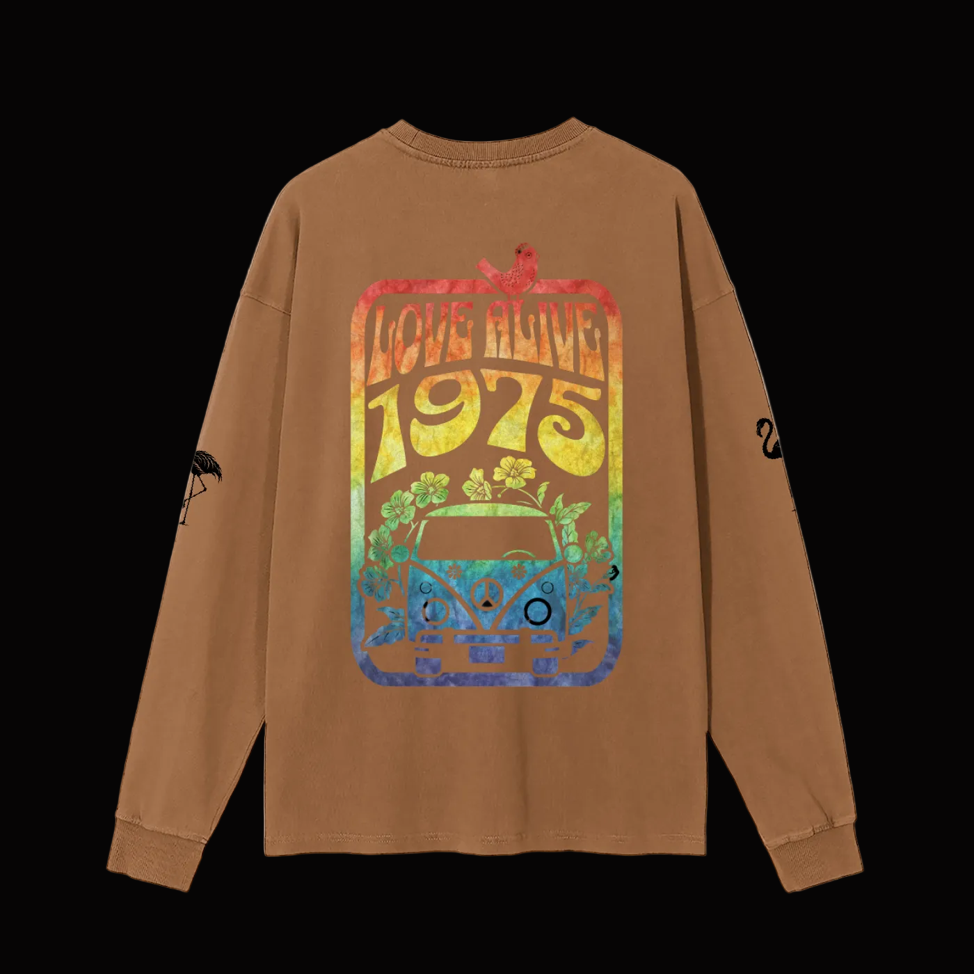 LOVE ALIVE 1975 Vintage Washed Long Sleeve T-Shirt