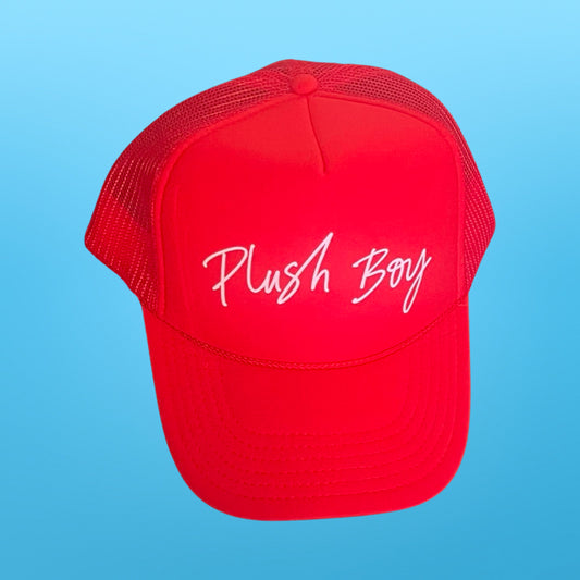 PLUSH BOY RED TRUCKER HAT