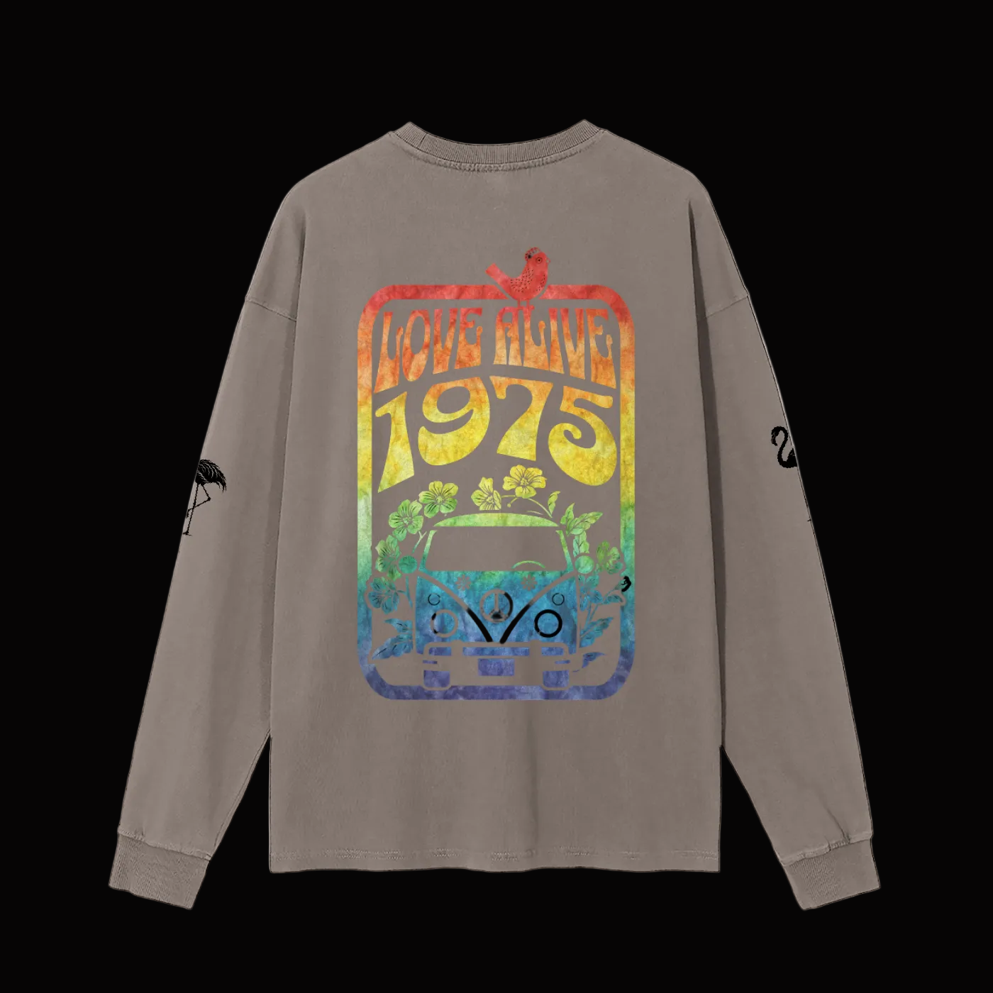 LOVE ALIVE 1975 Vintage Washed Long Sleeve T-Shirt