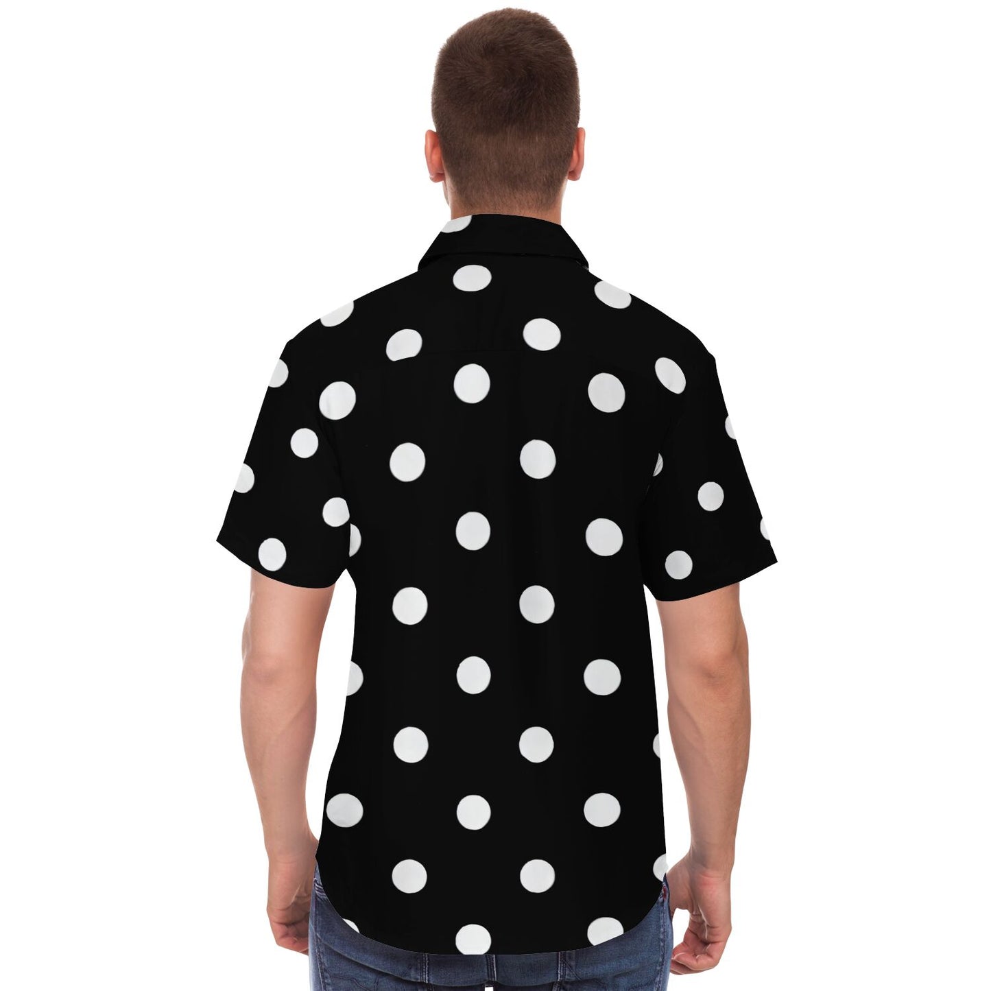 POLKA DOT Short Sleeve Button Down Shirt