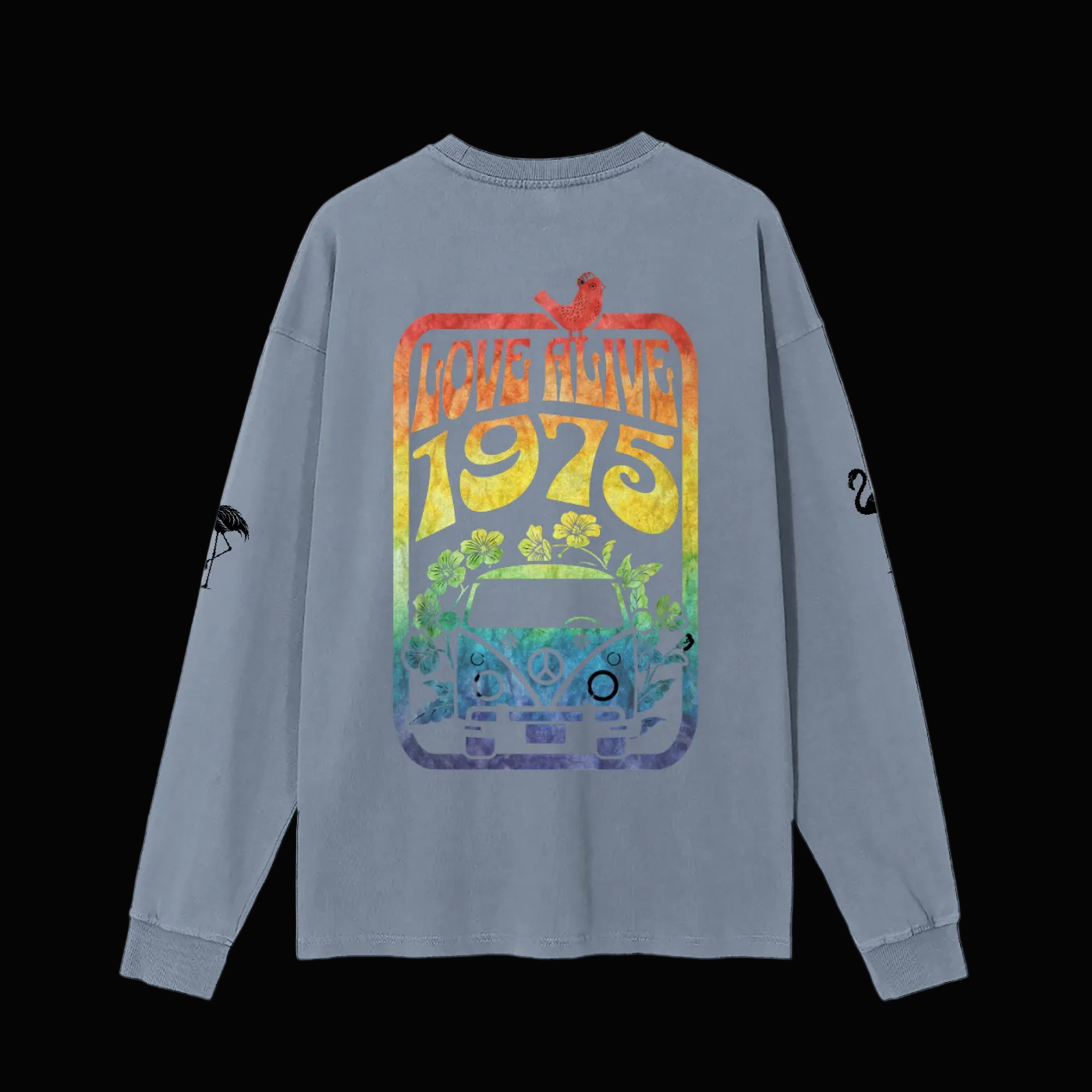 LOVE ALIVE 1975 Vintage Washed Long Sleeve T-Shirt